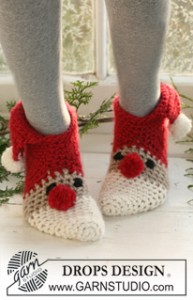 crocheted santa slippers